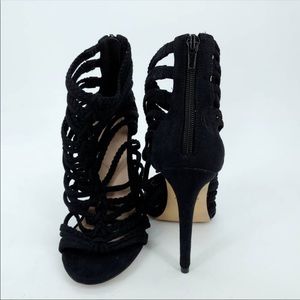 Aldo Womens Rorka Gladiator Stiletto Heels Shoes Black Back Zipper